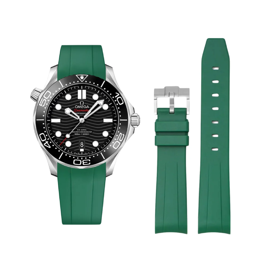 Yeni Proje (76) Omega - Seamaster - Rubber Strap - Green - Image 1