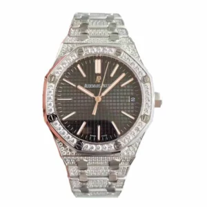 Fake Diamond Watches AP Iced Out Watch Replica 1 Audemars Piguet Royal Oak “Iced Out” A110BL72 Ultimate Clone Quality