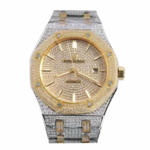 Fake Diamond Watches Audemars Piguet Royal Oak Iced Out Yellow Gold Replica Audemars Piguet Royal Oak “Iced Out Yellow Gold” 15400SR.OO.1220SR.01 Premium Duplicate