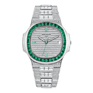 Fake Diamond Watches Emerald Bezel 5711 Replica 4 Patek Philippe Nautilus 5711/1300A “Emerald Bezel” Premium Duplicate