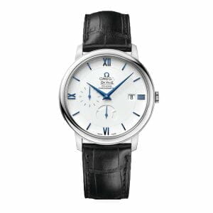 omega-de-ville-prestige-white-dial-black-leather-replica-watch