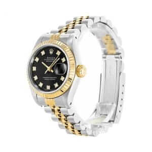 rolex-datejust-lady-diamond-bezel-black-left-replica