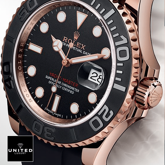Rolex Yacht Master 116655 Stainless Steel Crown Replica on the ceramic
