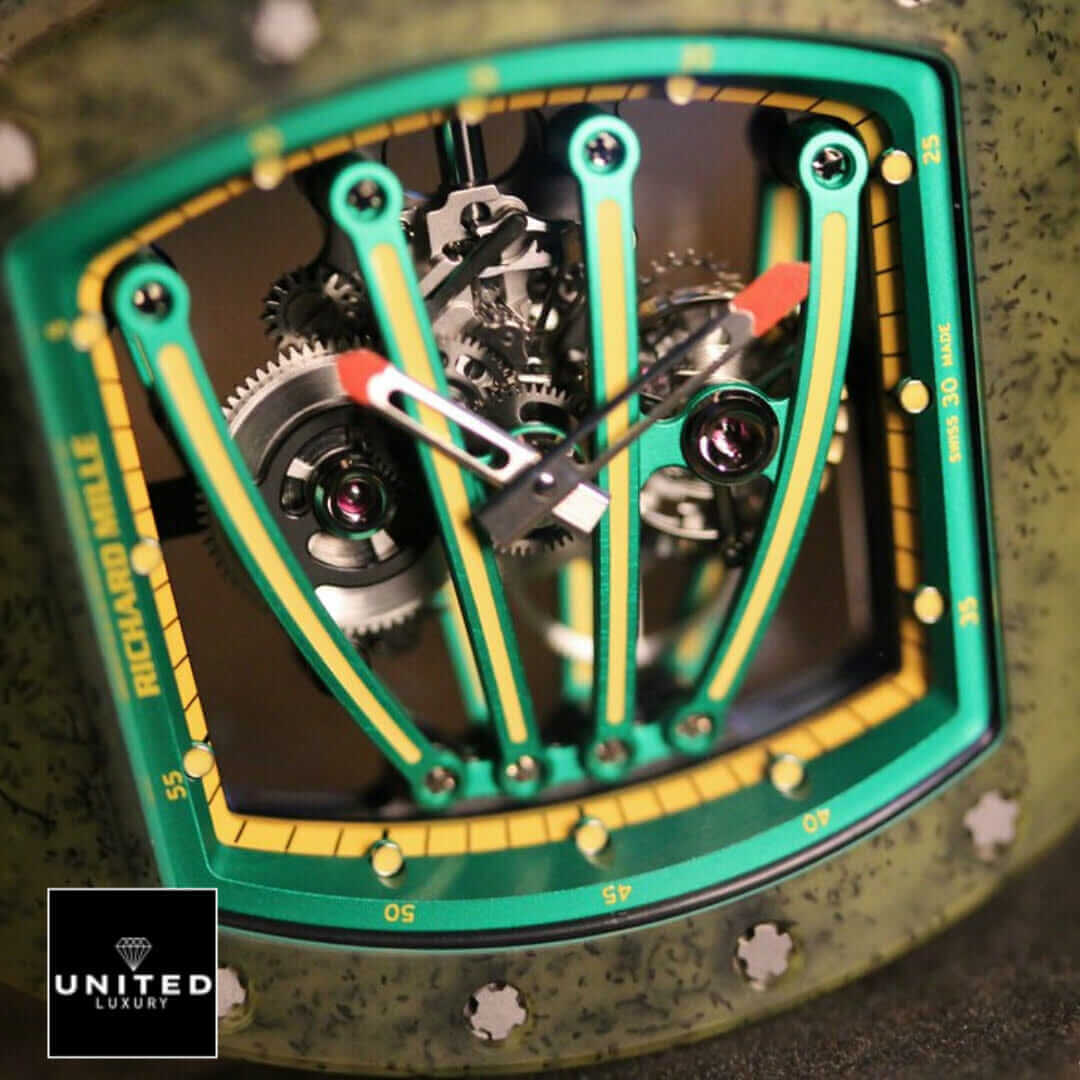 Richard Mille Green Dial Bezel Carbon Case Replica close view