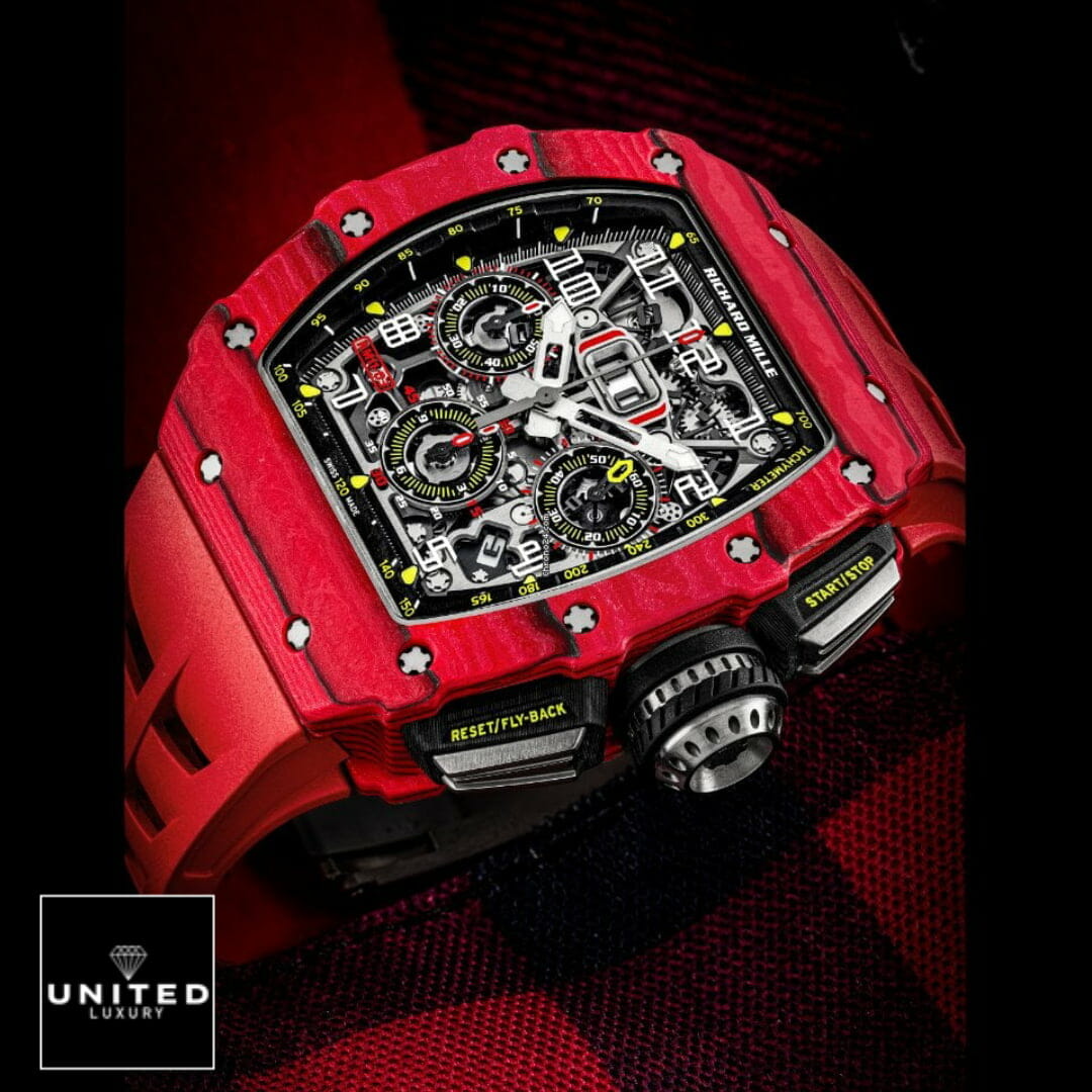 Richard Mille Red RM1103 Red Case Replica crown / push button