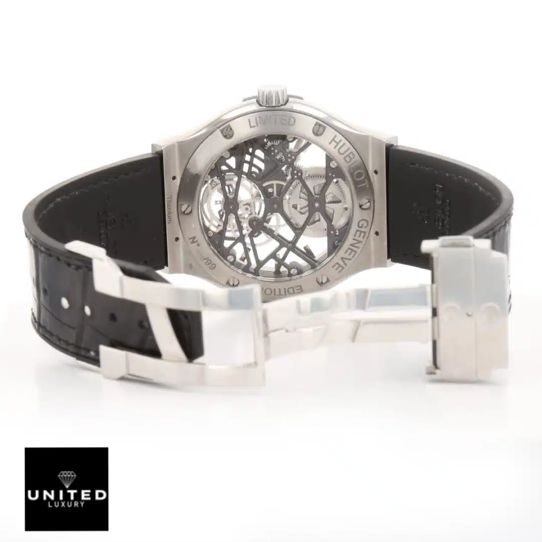 Hublot with diamond black replica clasp and stainless steel case