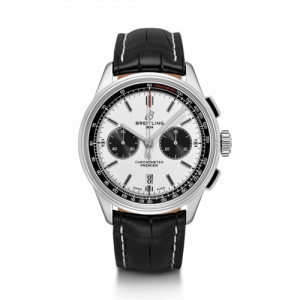 breitling-premier-chronograph-white-dial-steel-black-leather-replica-watch