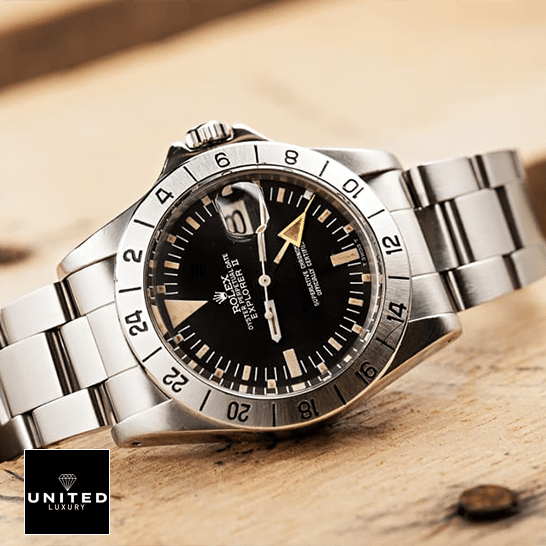 Rolex Explorer II 1655 (Antique) WARO025 Black Dial Oyster Bracelet Replica on the table