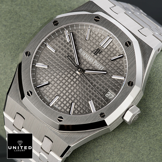 Audemars Piguet Stainless Steel 15500 Grey Dial Replica on the stand