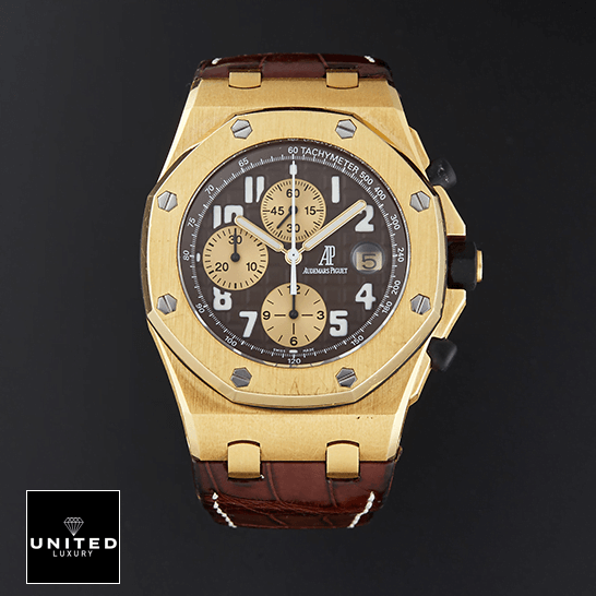 Audemars Piguet Royal Oak Brown Dial Gold Case Replica black background