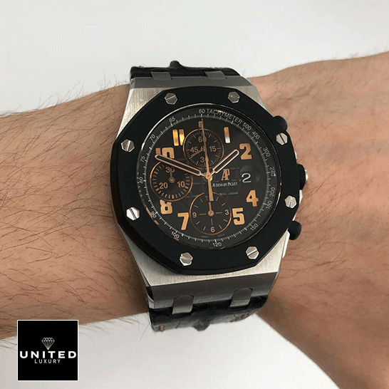 Audemars Piguet 26298SK.OO_.D101CR.01 Black Orange Dial Replica on the wrist