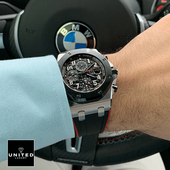 Audemars Piguet Royal Oak 26470SO.OO Black Dial Replica in the bwm car