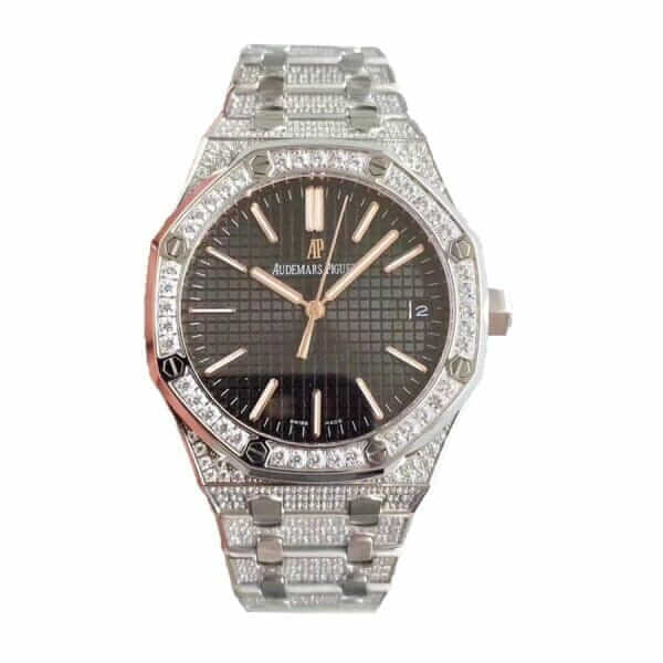 audemars-piguet-royal-oak-silver-diamond-black-dial-a110bl72-iced-out-replica