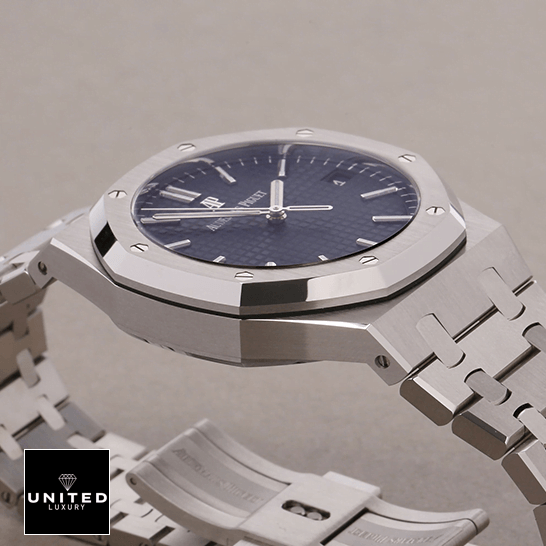 Audemars Piguet Blue Dial 15500ST.OO_.1220ST.01 Stainless Steel Replica front view