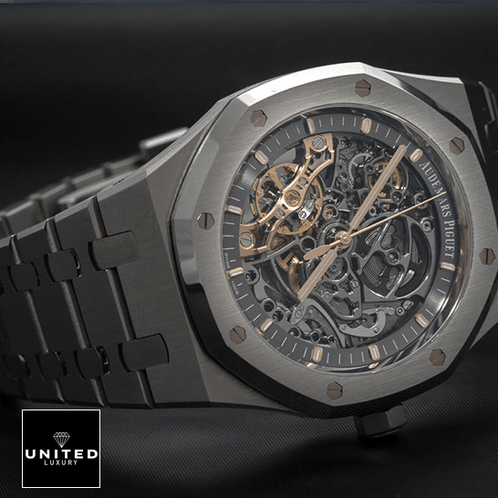 Audemars Piget Skeleton Dial Stainless Steel Case Replica side view