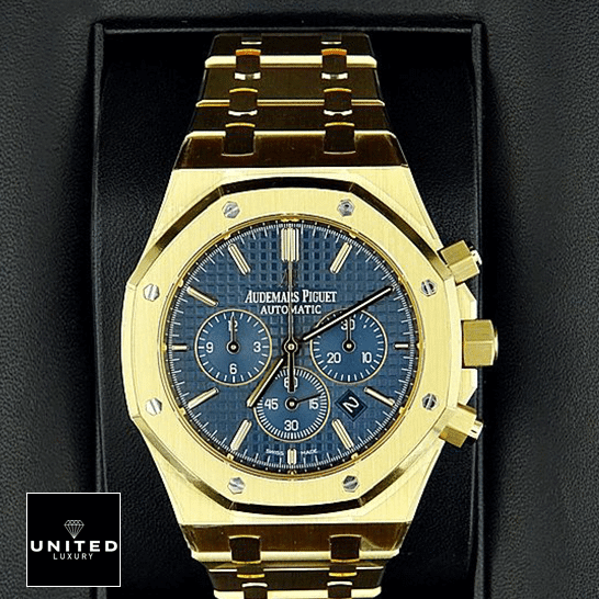 Audemars Piguet Blue Dial Gold Replica in the black box