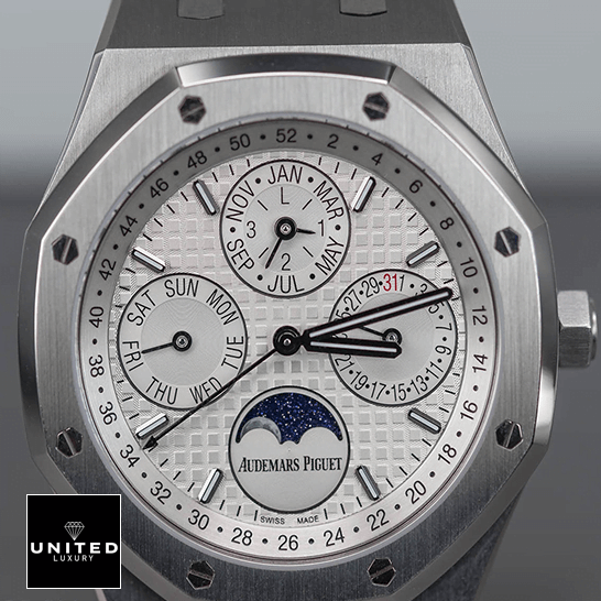 Audemars Piguet 26574ST.OO_.1220ST.01 White Dial Moon Replica front view