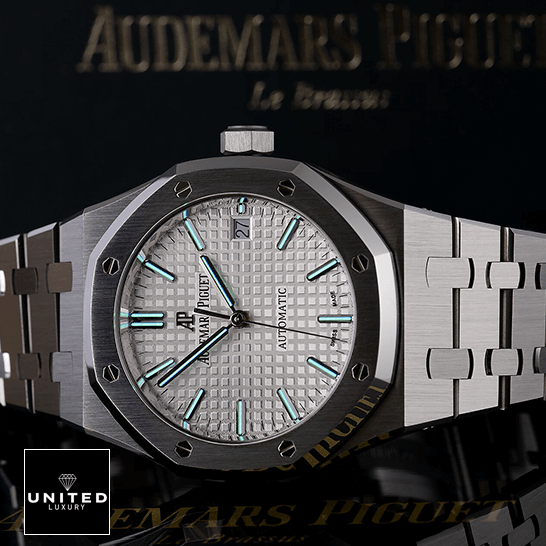 Audemars Piguet Royal Oak Blue Dial Replica on the ap box