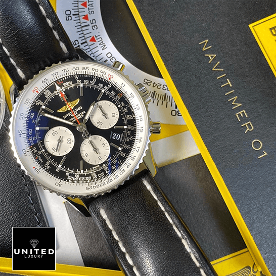 Breitling Navitimer Black Dial & Leather Bracelet Replica