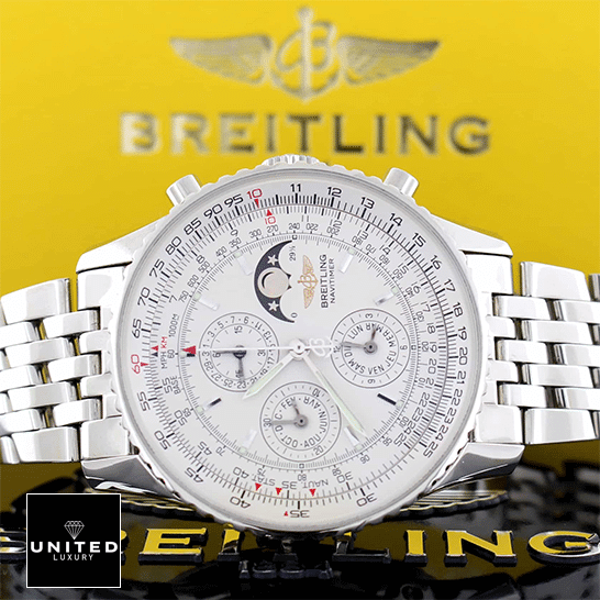 Breitling Navitimer Olympus A19340 White Dial Replica yellow background