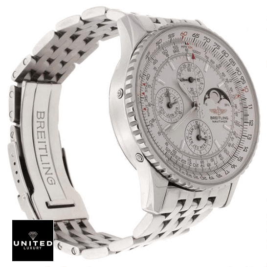 Breitling Navitimer Olmpus White Dial Replica side view white background