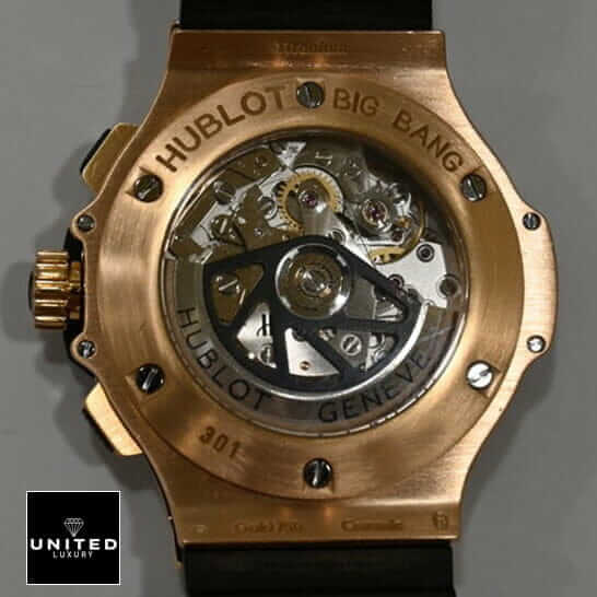 Hublot Big Bang Gold Geneve Black Rubber Bracelet Replica upside view