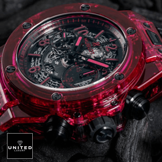 Hublot 411.JR_.4901.RT Big Bang Unico Red Sapphierre Replica crown / push button