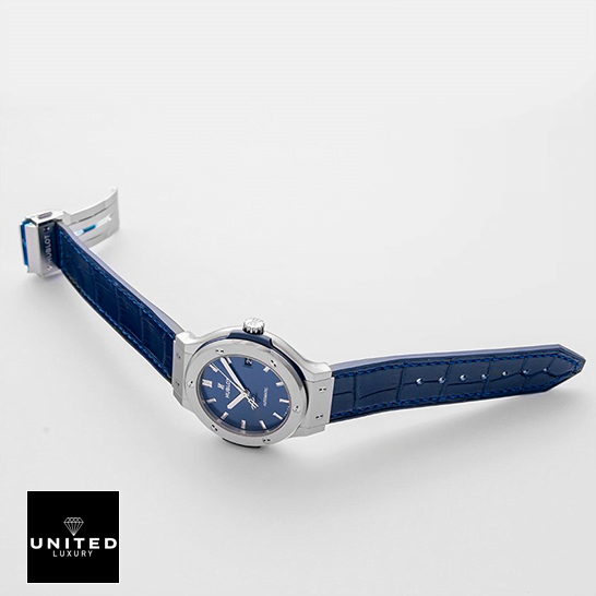 Hublot Classic Fusion Blue Dial Stainless Steel Bezel Replica white background