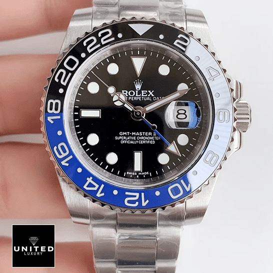Rolex GMT-Master II Black Dial 116710BLNR Oyster Replica black with stick and dot hour markers