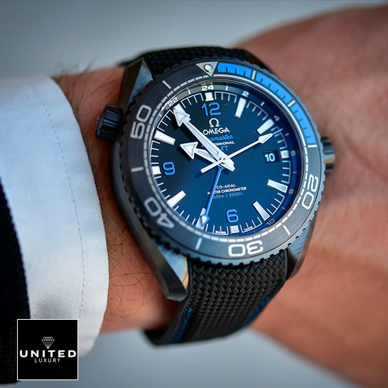 Omega Seamaster 215_92_46_22_01_002 Planet Ocean Blue Dial Replica on the wrist