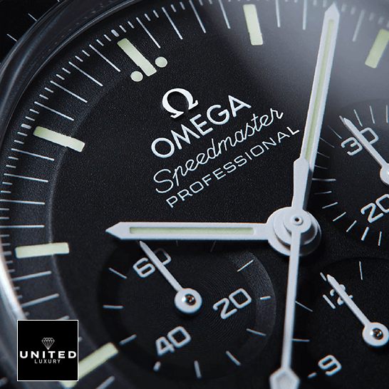 Omega Speedmaster Professınonal Black Dial Replica close view