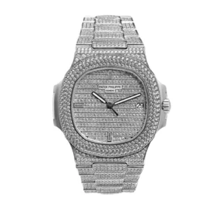 Fake Diamond Watches patek 5719 diamond replica 7 Patek Philippe Nautilus 5719/10G-010 “Diamond” Swiss Super Clone