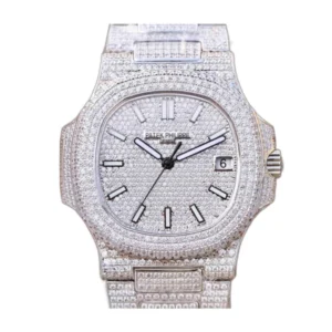 Fake Diamond Watches patek iced out replica 1 Patek Philippe Nautilus “Iced Out” 5719/10G Authentic Copy 1:1