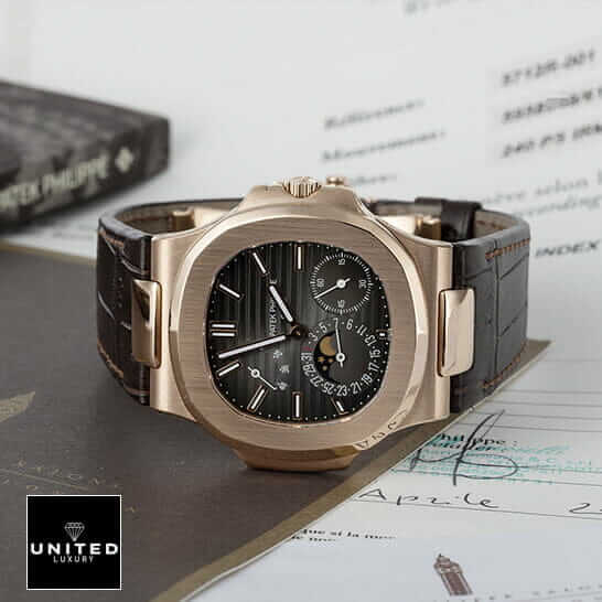 Patek Philippe 5712R Rose Gold Bezel Black Dial Replica side view