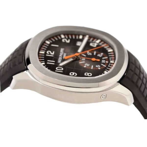 patek philippe aquanaut chronograph black dial ss 5968a 001 re