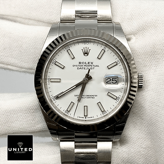 Rolex Perpetual Datejust White Dial Replica white background