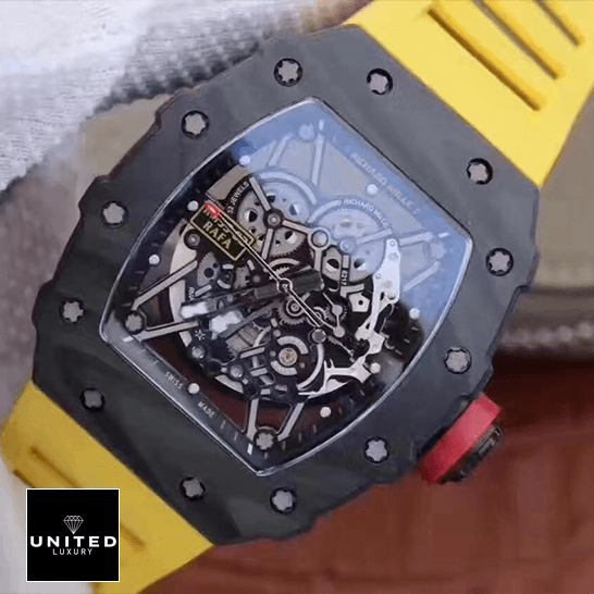 リシャール・ミル RM35 01 カーボン スケルトン ダイヤル イエロー ラバー ブレスレット レプリカ