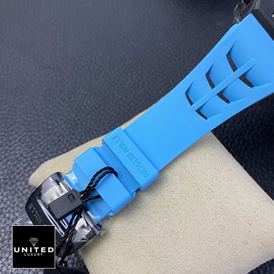 Richard Mille RM01103 Blue Rubber Bracelet Replica on the stand