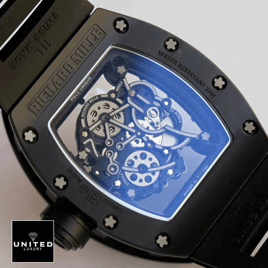 Richard Mille RM055 Skeleton Black Dial Replica upside view