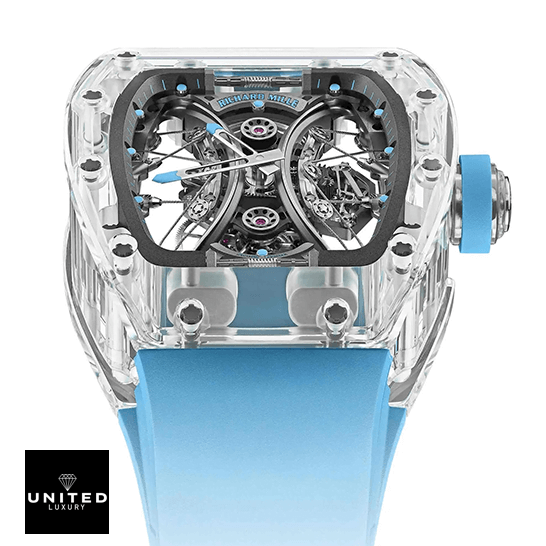 Richard Mille Tourbillion RM0302 Sapphire Replica blue rubber bracelet