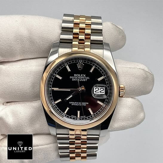 Rolex Datejust 36 116201-0073 Black Dial & Two Tone Jubilee Replica