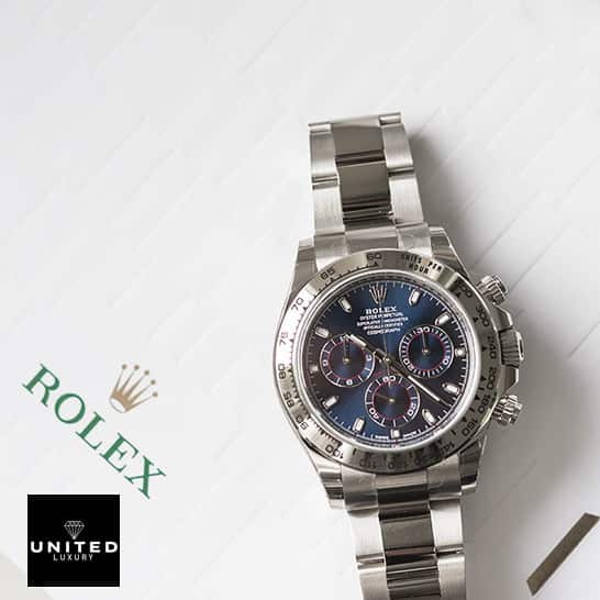 Rolex Daytona 116509 Blue Dial Replica on the Rolex Box