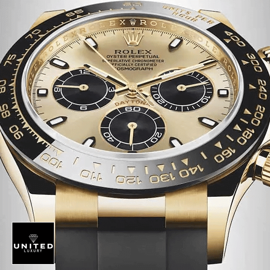 Rolex Daytona 116518LN Black Bezel Yellow Gold Case Replica