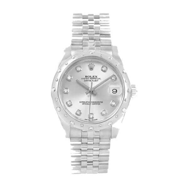 rolex datejust 31mm 178344 steel white gold automatic mother pearl diamond dial 2