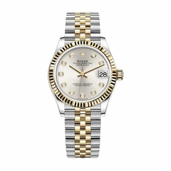 rolex-datejust-31mm-278273-steel-yellow-gold-automatic-silver-diamond-dial-replica