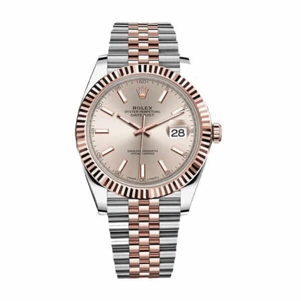 rolex-datejust-41mm-126331-sundust-rose-gold-jubilee-gold-dial-replica