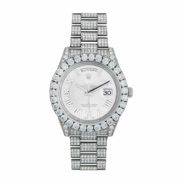 rolex-day-date-2-ii-president-white-gold-diamond-218239-white-dial-replica