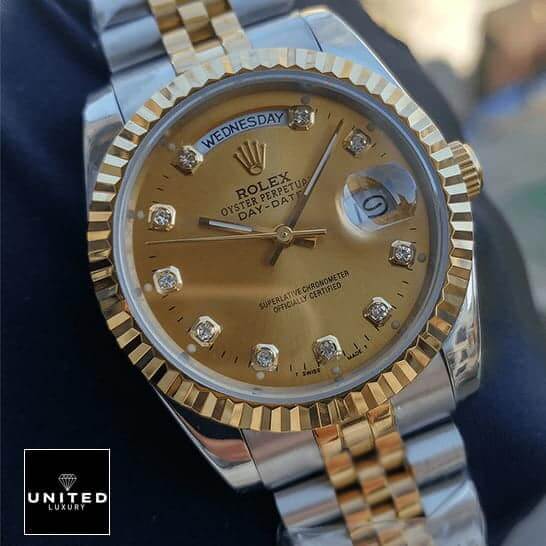 Rolex Day-Date 128238 MOP Replica Diamond Indices