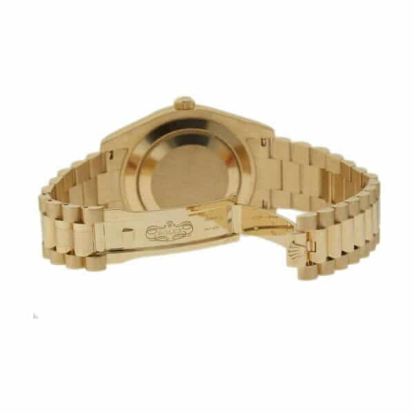 rolex day date ii collection gold silver white dial 2182382