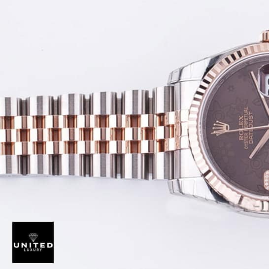 Rolex Datejust 36 116231 Chocolate Floral Dial Two Tone Jubilee Bracelet Replica